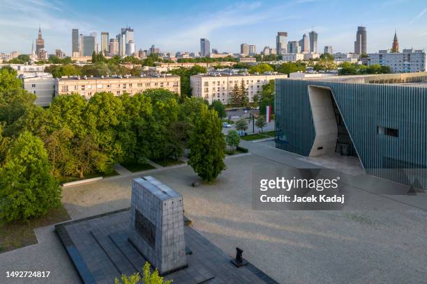 museum of the history of polish jews 'polin' from above - warsaw stock pictures, royalty-free photos & images