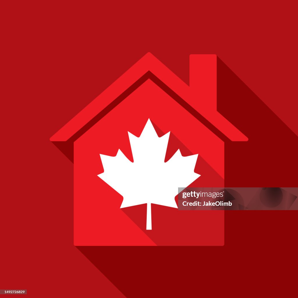 House Canadian Leaf Icon Flat 2