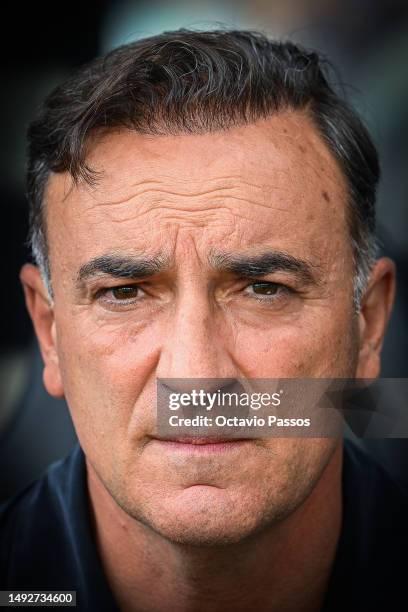 Head coach, Carlos Carvalhal of RC Celta looks on during the LaLiga Santander match between RC Celta and Girona FC at Estadio Balaidos on May 23,...