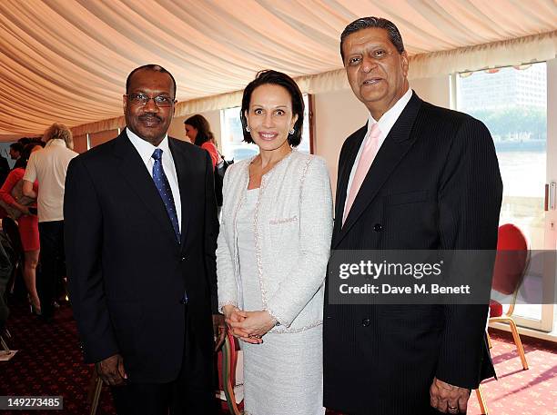Secretary General of the UN International Communication Union Dr Hamadoun I Toure, First Lady of Gabon Sylvia Bongo and Chairman of the Global...