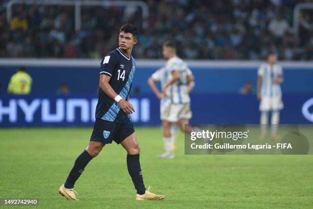 Jonathan Franco of Guatemala gestures during the FIFA U-20 World Cup Argentina 2023 Group A match between Argentina and Guatemala at Estadio Santiago...