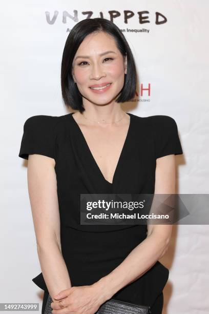 Lucy Liu attends the "Unzipped: An Autopsy Of American Inequality" New York screening at NYU on May 23, 2023 in New York City.