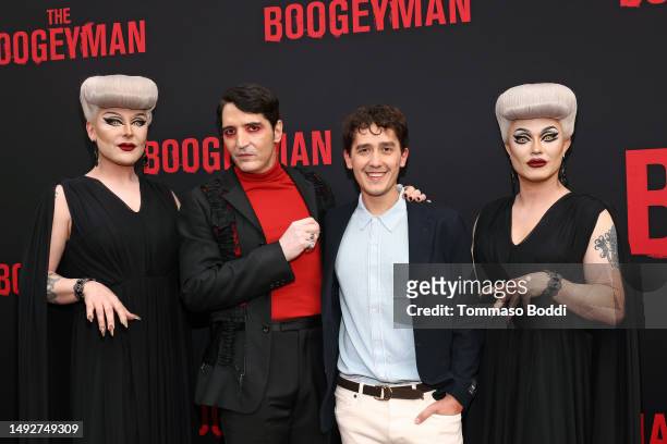 Dracmorda Boulet, David Dastmalchian, Rob Savage, and Swanthula Boulet attend the premiere of 20th Century Studios' "The Boogeyman" at El Capitan...