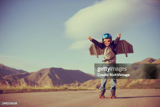 up and away - child inventor stock pictures, royalty-free photos & images