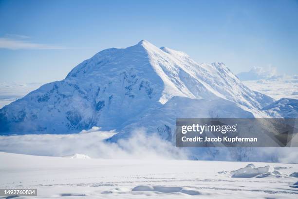 mount foraker in alaska, as seen from denali - フォーレイカー山 ストックフォトと画像