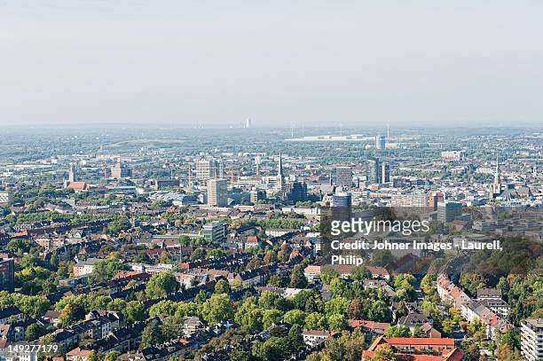 aerial view of city - dortmund stad bildbanksfoton och bilder