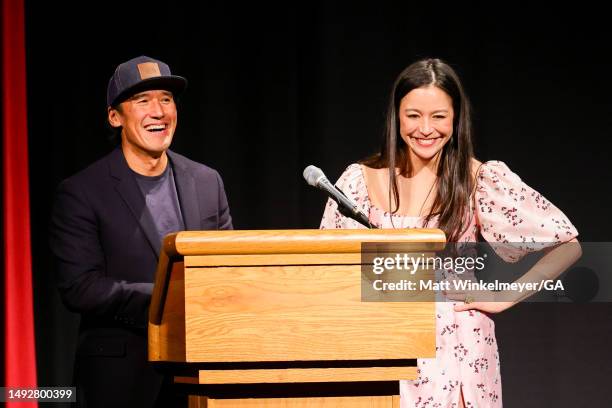 Jimmy Chin and Chai Vasarhelyi attend the National Geographic Documentary Films' "Wild Life" Los Angeles premiere at Samuel Goldwyn Theater on May...