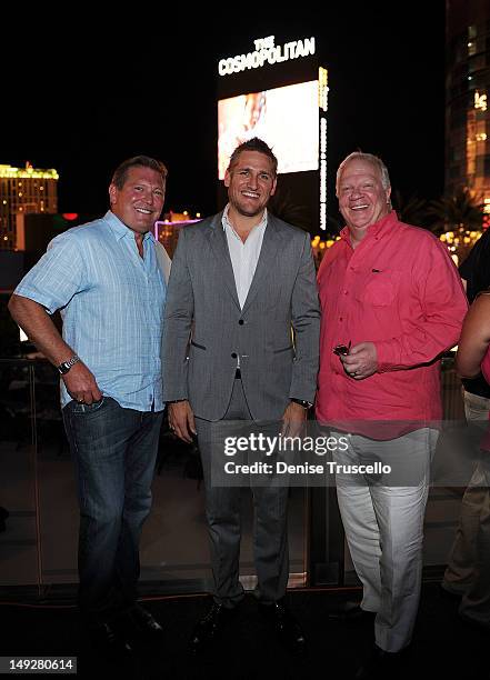 Cosmopolitan CEO John Unwin, Curtis Stone and Cosmopolitan Chief Executive Officer Tom McCartney attend the "Top Chef Masters" Season 4 Premiere...