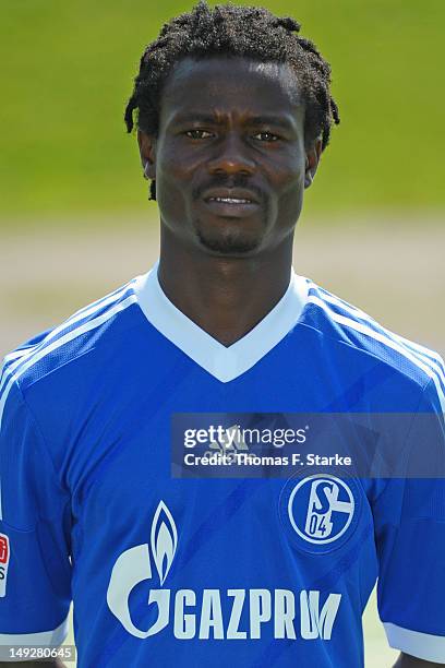 Anthony Annan poses during FC Schalke 04 team presentation at Glueckauf Kampfbahn on July 25, 2012 in Gelsenkirchen, Germany.