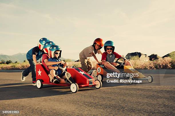 down the stretch - go cart stock pictures, royalty-free photos & images