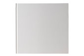 Isolated shot of square white blank book on white background