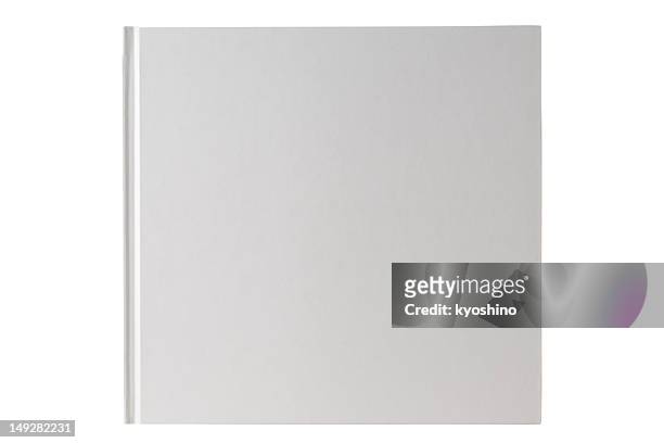 isolated shot of square white blank book on white background - hardcover book stock pictures, royalty-free photos & images