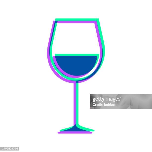 wine glass. icon with two color overlay on white background - champagne flute transparent background stock illustrations