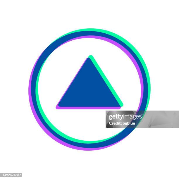 up button. icon with two color overlay on white background - 3d up arrow stock illustrations