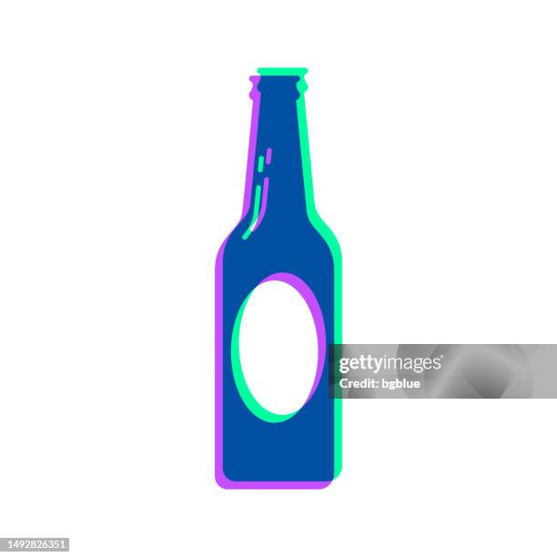 stockillustraties, clipart, cartoons en iconen met beer bottle. icon with two color overlay on white background - beer transparent background