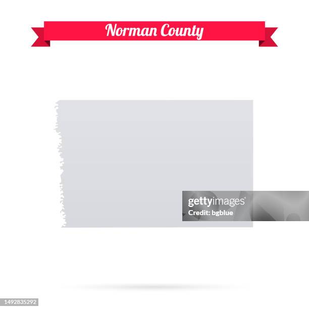 norman county, minnesota. map on white background with red banner - ada stock illustrations
