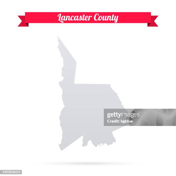 lancaster county, south carolina. map on white background with red banner - lancaster county pennsylvania stock illustrations