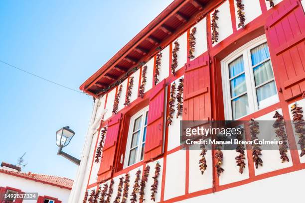 espelette, france - pays basque stock pictures, royalty-free photos & images