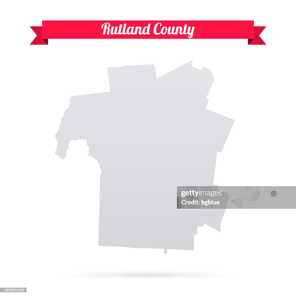 Vt Rutland Count Rutland County Vermont Map On White Background With Red Banner High-Res ...