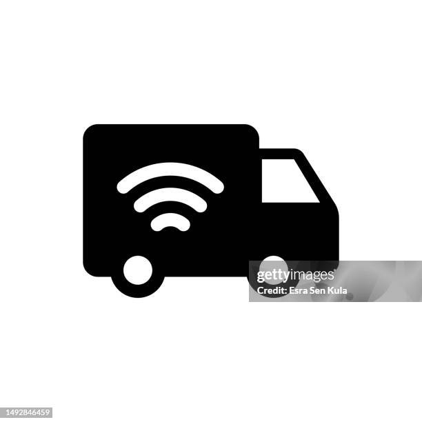 online tracking delivery solid icon. design is suitable for web page, mobile app, ui, ux and gui design. - parcel tracking stock illustrations