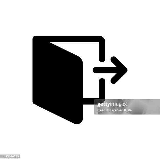 stockillustraties, clipart, cartoons en iconen met log out solid icon. design is suitable for web page, mobile app, ui, ux and gui design. - uitloggen