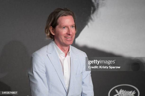 Wes Anderson attends the "Asteroid City" press conference at the 76th annual Cannes film festival at Palais des Festivals on May 24, 2023 in Cannes,...