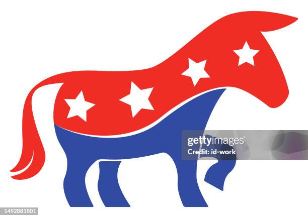 ilustrações, clipart, desenhos animados e ícones de símbolo do burro do partido democrata - burro