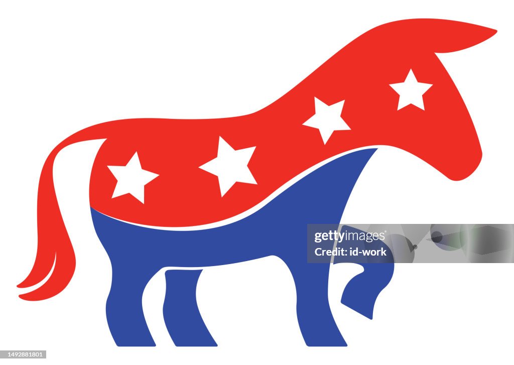 Democratic Graphics Democratic Party Donkey Symbol High-Res Vector Graphic - Getty Images