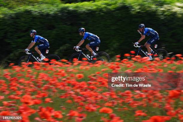 Rudy Molard of France, Ignatas Konovalovas of Lithuania and Bruno Armirail of France and Team Groupama - FDJ compete during the the 106th Giro...