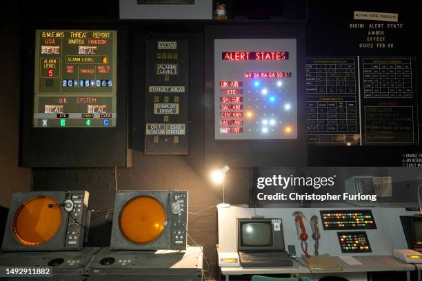 The ballistic missile early warning control centre inside the former RAF Hack Green secret nuclear bunker on May 24, 2023 in Nantwich, England. Hack...