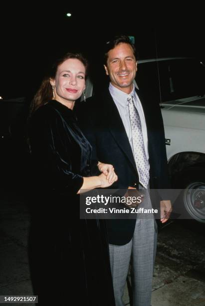 Mary Crosby attends a red carpet event, United States, circa 1990s.