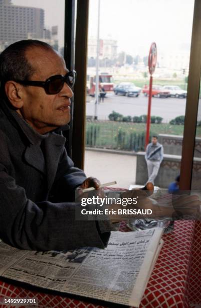 Portrait de Naguib Mahfouz, le 10 décembre 1988.