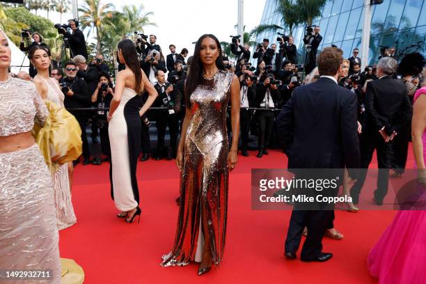 Jasmine Tookes attends the "La Passion De Dodin Bouffant" red carpet during the 76th annual Cannes film festival at Palais des Festivals on May 24,...