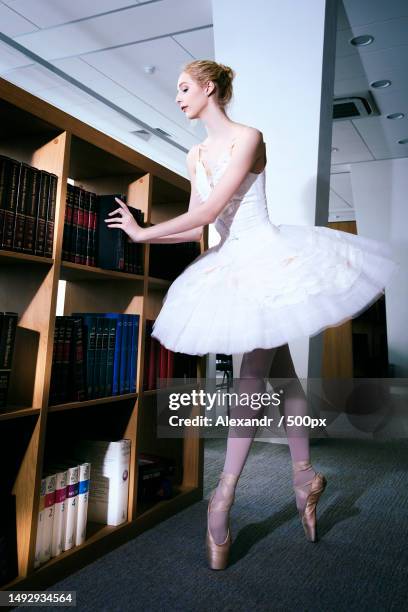 a charming ballerina went to the library to choose a new book,russia - ballet dancers russia bildbanksfoton och bilder