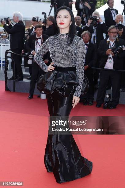 Yao Chen attends the "La Passion De Dodin Bouffant" red carpet during the 76th annual Cannes film festival at Palais des Festivals on May 24, 2023 in...