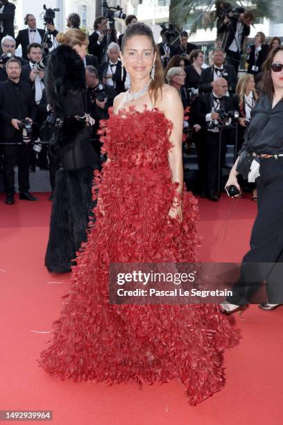 Audrey Dana attends the "La Passion De Dodin Bouffant" red carpet during the 76th annual Cannes film festival at Palais des Festivals on May 24, 2023...