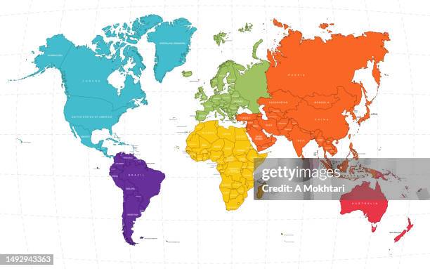 Country Map Color 3,128 World Map With Country Borders Stock Photos, High-Res Pictures ...