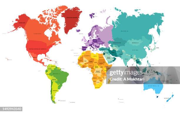 stockillustraties, clipart, cartoons en iconen met world's map. - rijksgrens