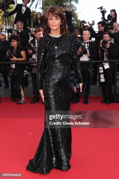 Helena Christensen attends the "La Passion De Dodin Bouffant" red carpet during the 76th annual Cannes film festival at Palais des Festivals on May...