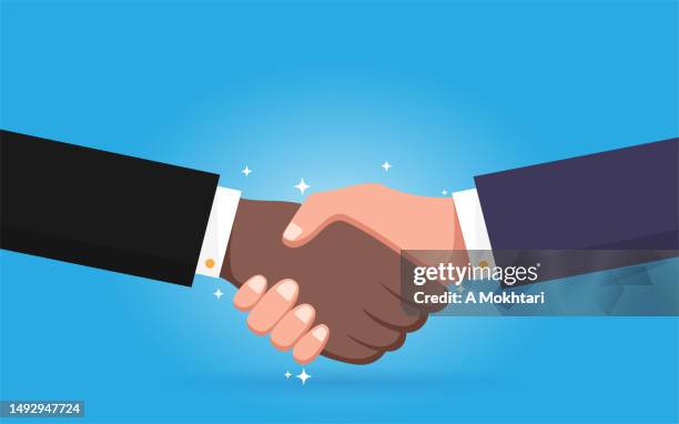 agreement, friendship, contract... - hand squeezing stock illustrations