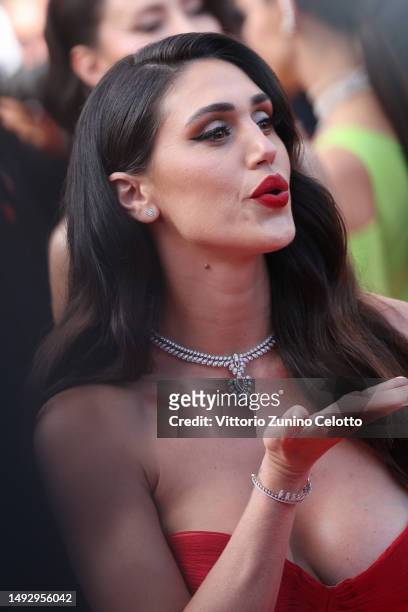Cecilia Rodriguez attends the "La Passion De Dodin Bouffant" red carpet during the 76th annual Cannes film festival at Palais des Festivals on May...