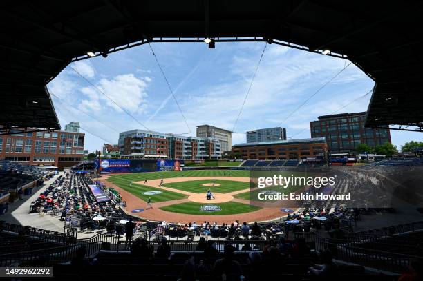 General view of the ballpark as the Pittsburgh Panthers take on the Notre Dame Fighting Irish during the ACC Baseball Championship at Durham Bulls...