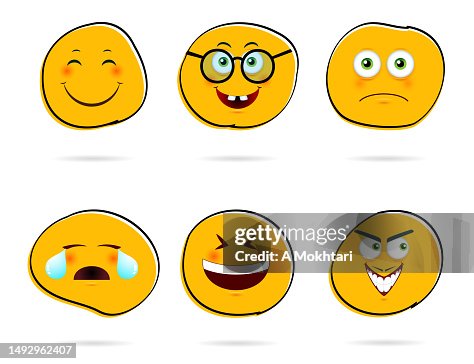 Emoticons with different feeling. Emoticons with different feeling.