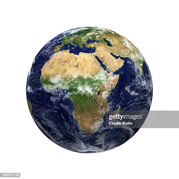 earth view - africa - planet earth on white stock pictures, royalty-free photos & images