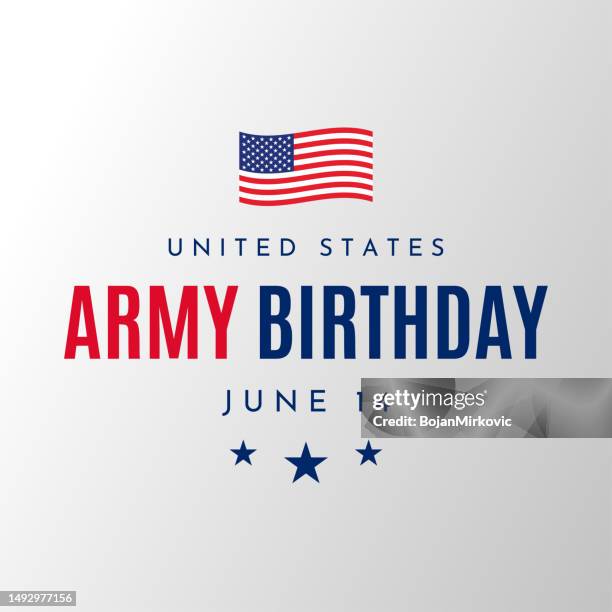 army birthday poster, june 14. vector - us army stock illustrations