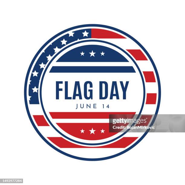 flag day badge, label. vector - flag day stock illustrations