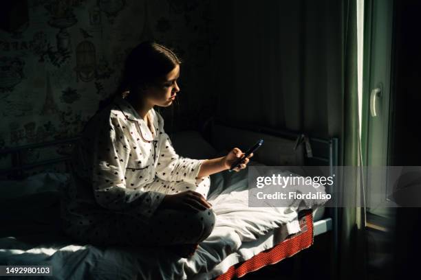 portrait of a teenager girl - teen mental illness stock pictures, royalty-free photos & images