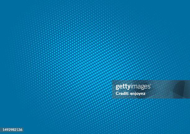 blue pop art comic halftone background dots - lighting technique stock illustrations