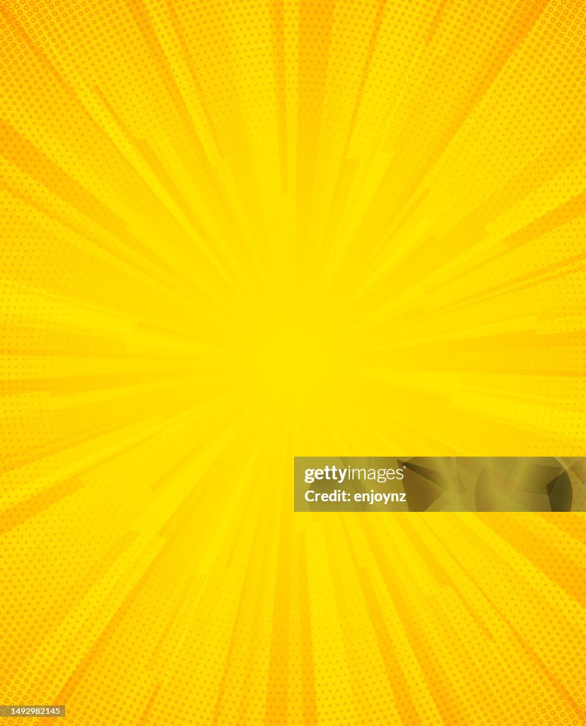 Yellow comic book blast vector explosion