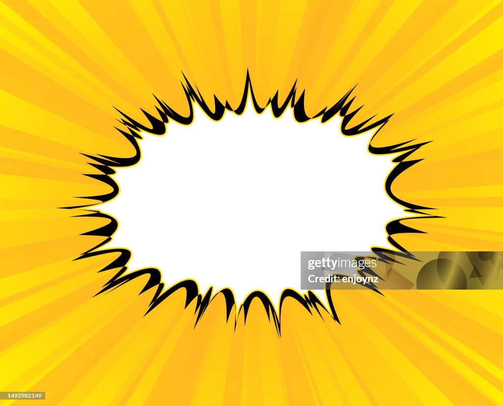 Yellow Pop art comic text bubble